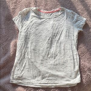 Calvin Klein Performance Heathered White Tee with Coral Accent